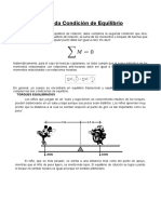 Segunda Condición de Equilibrio