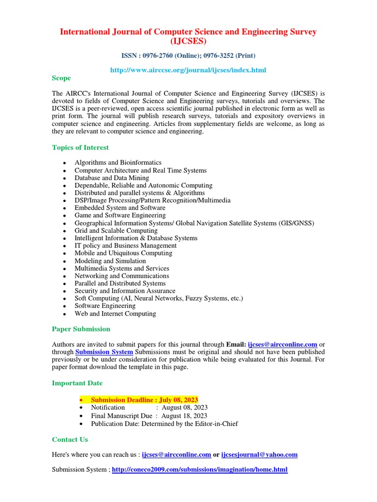 Computer Science & Engineering Journal | PDF | Academic Journal | Computing