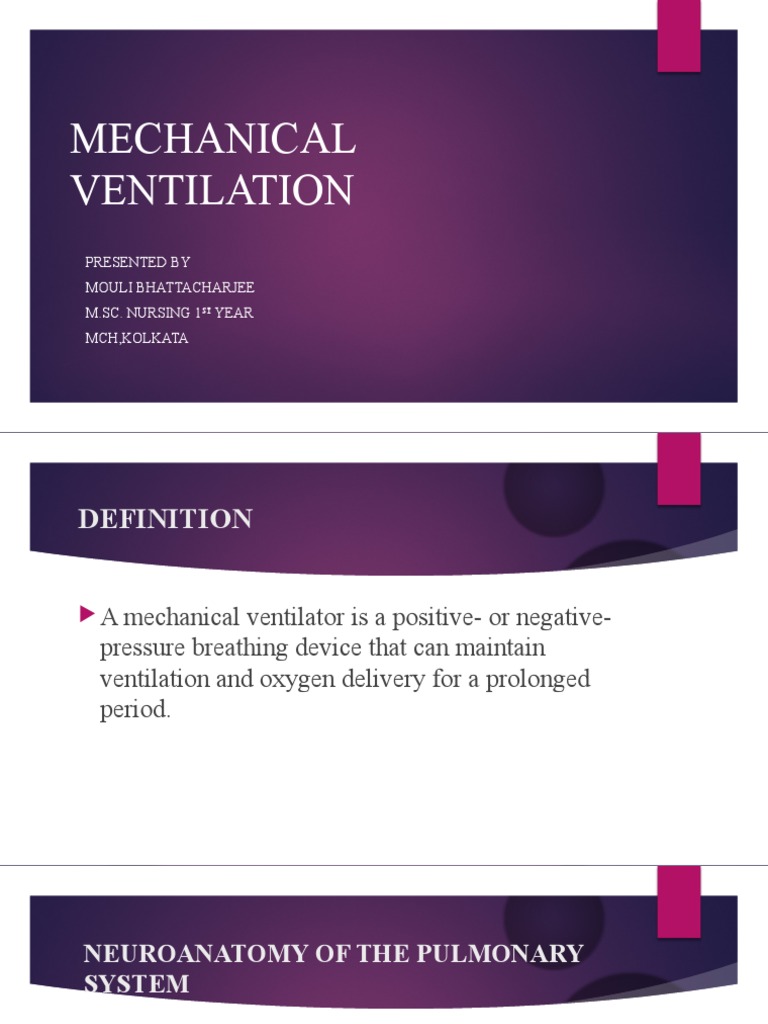 Nursing Care for Mechanical Ventilation | PDF | Breathing | Exhalation