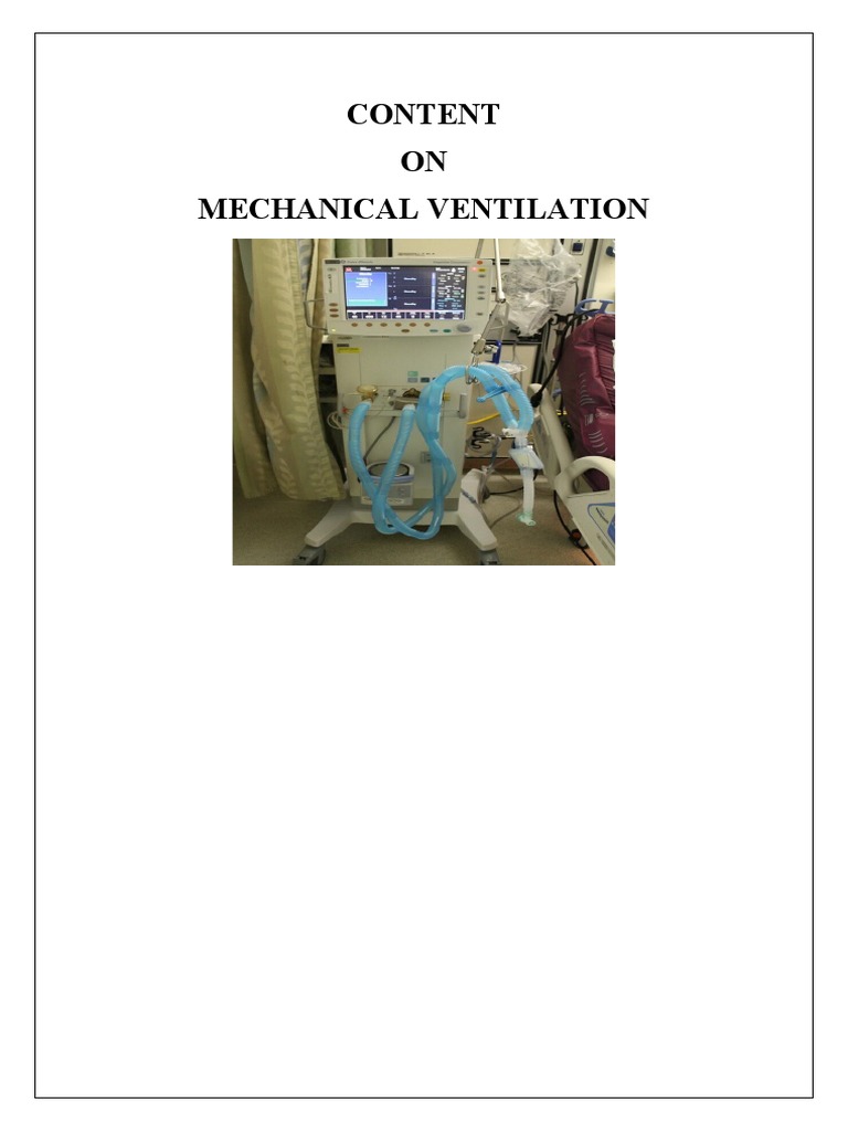Mechanical Ventilation PDF Breathing Respiratory System