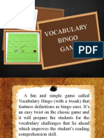 Vocabulary Bingo Game