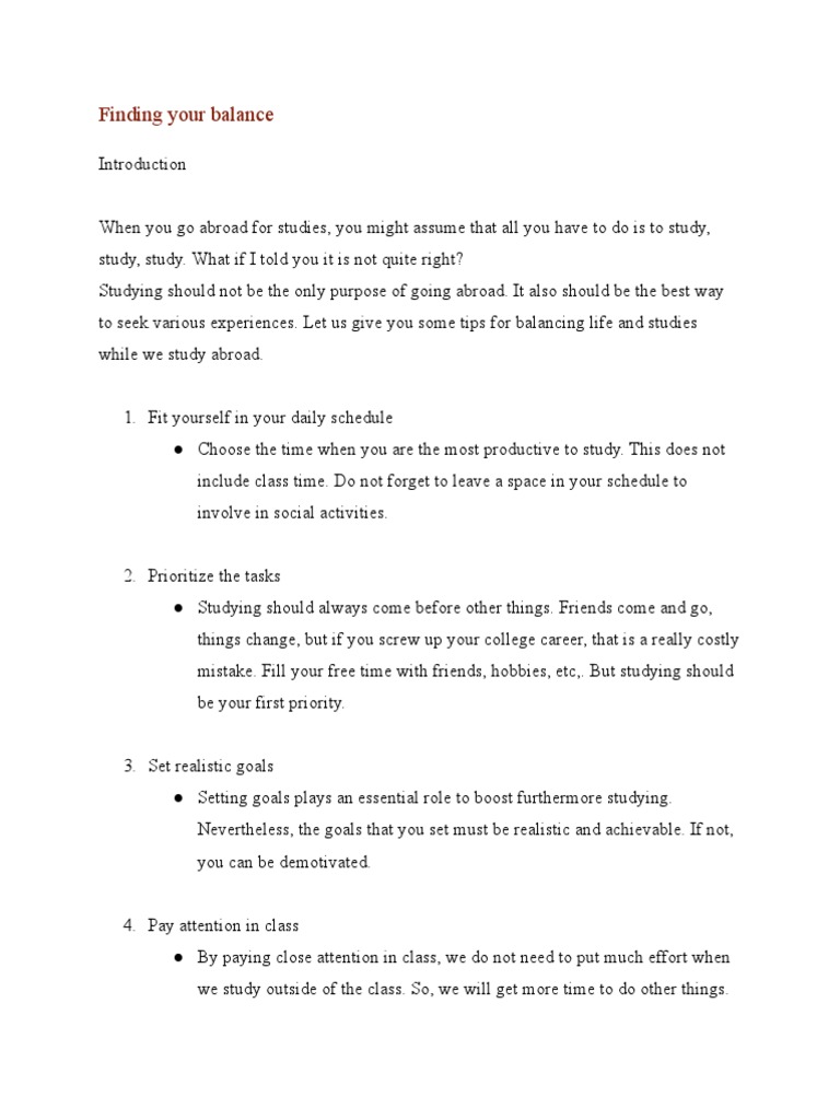 Finding Your Balance PDF Mind Psychology