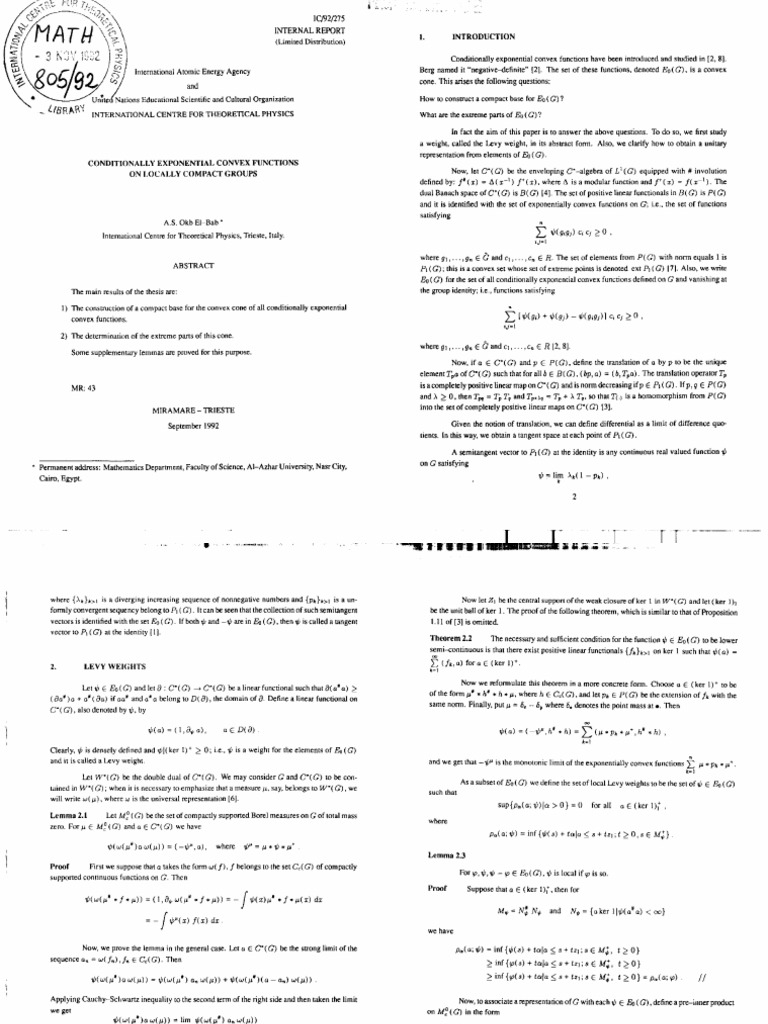 Conditionally Exponential Convex Functions | PDF | Function ...