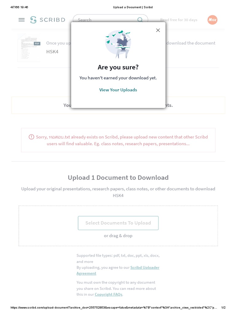 Upload A Document - Scribd | PDF | Scribd | Computing