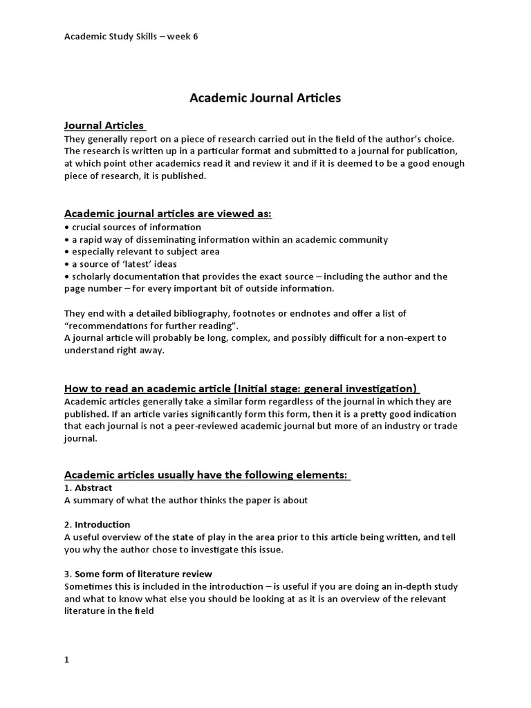 Handout 2 Journal Articles Pdf Academic Journal Academic Publishing