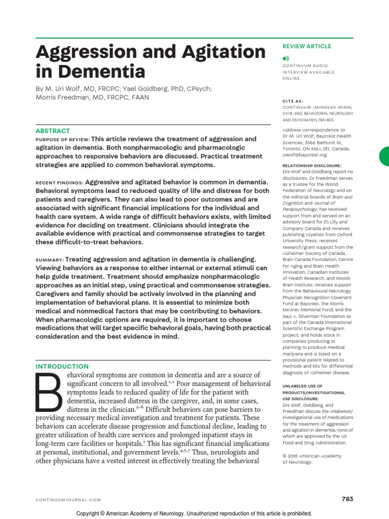 gabapentin agitation dementia