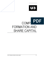 Unit 3: Company Formation and Share Capital 3.1
