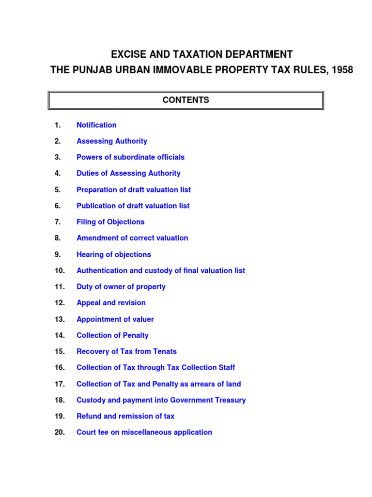 the-punjab-urban-immovable-property-tax-rules-1958-pdf-pdf-taxes