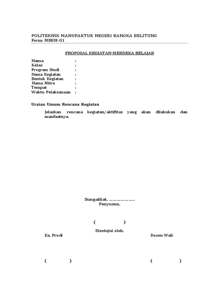 Form MBKM 2021 | PDF