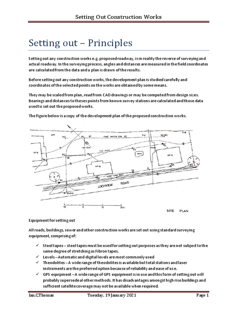 Construction Works Setting Out Guide | PDF | Surveying | Metrology