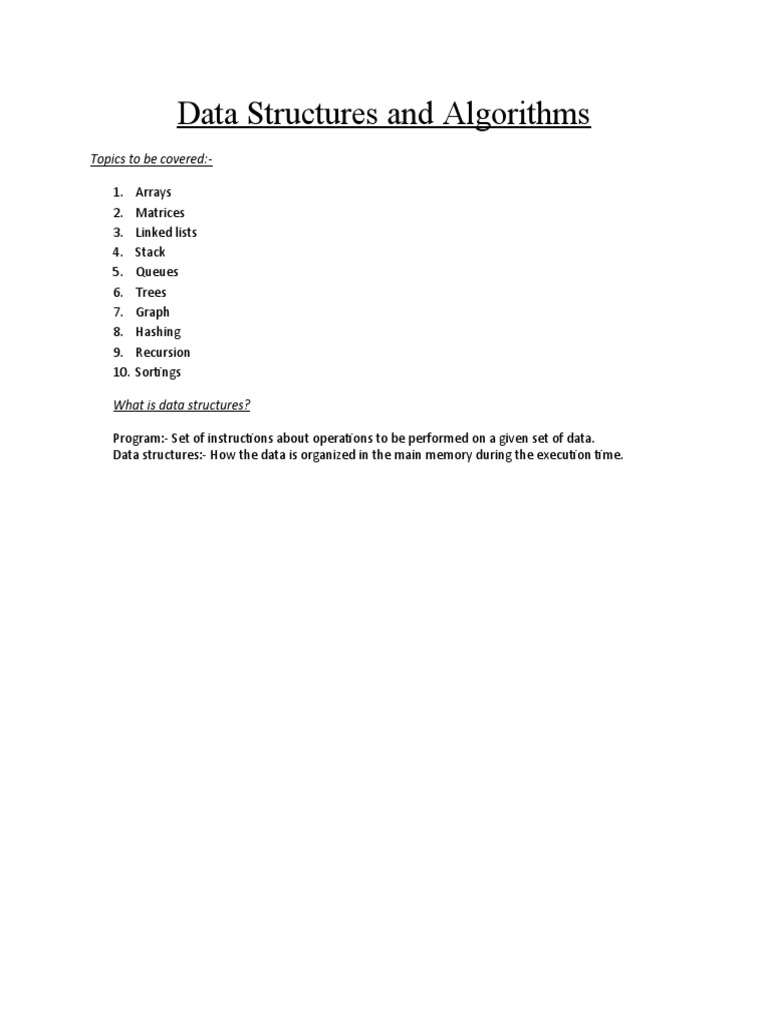 Data Structures and Algorithms | PDF