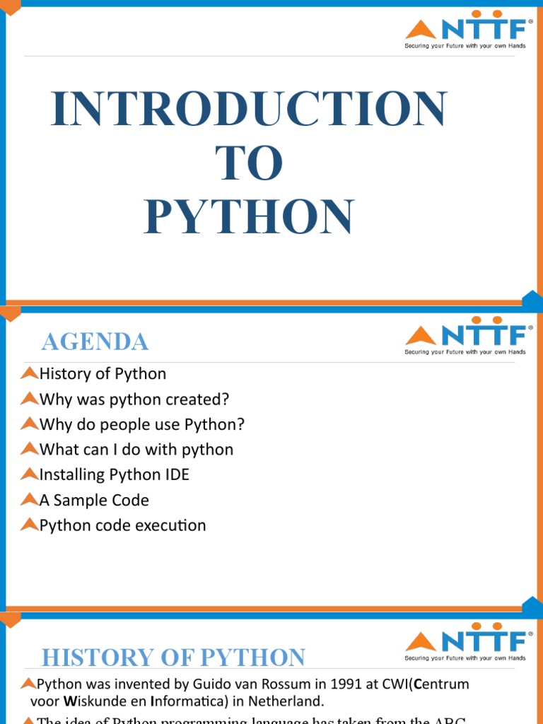 INTRODUCTION TO PYTHON | PDF | Python (Programming Language) | Software