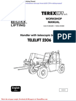 Terex Telescopic Boom Telelift 2306 Workshop Manual