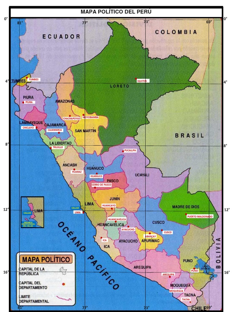 Mapa Político Actual del Perú | PDF | Perú