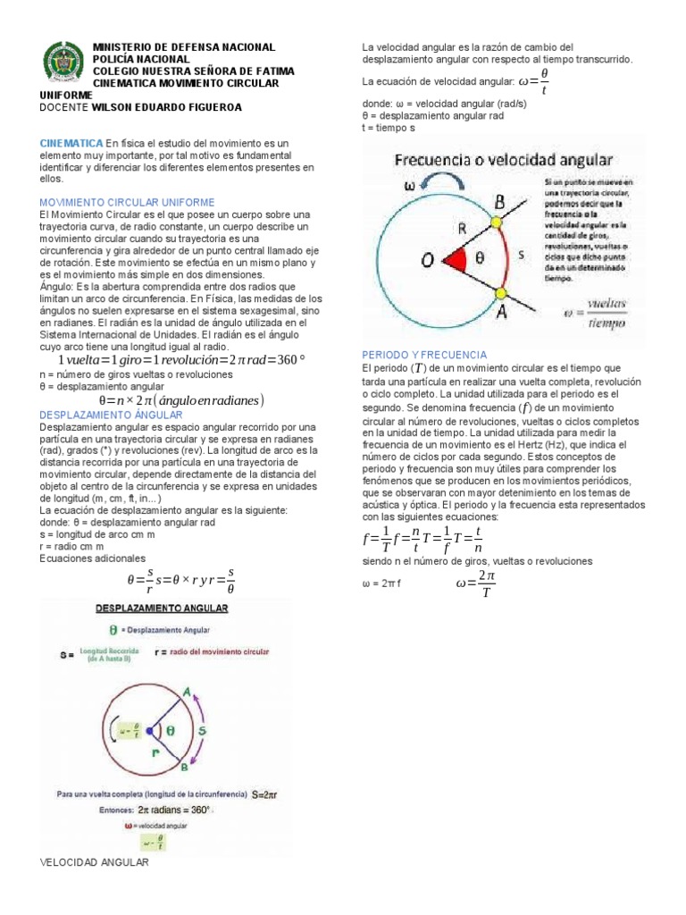 conceptos básicos cinematica movimiento circular UNIFORME | PDF ...