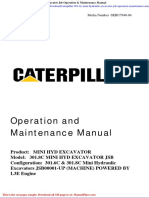 Caterpillar 301 8c Mini Hydraulic Excavator JSB Operation Maintenance Manual