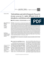 Yield Attributes and Yield of Fenugreek (Trigonella Phosphorus, Molybdenum and Inoculation of