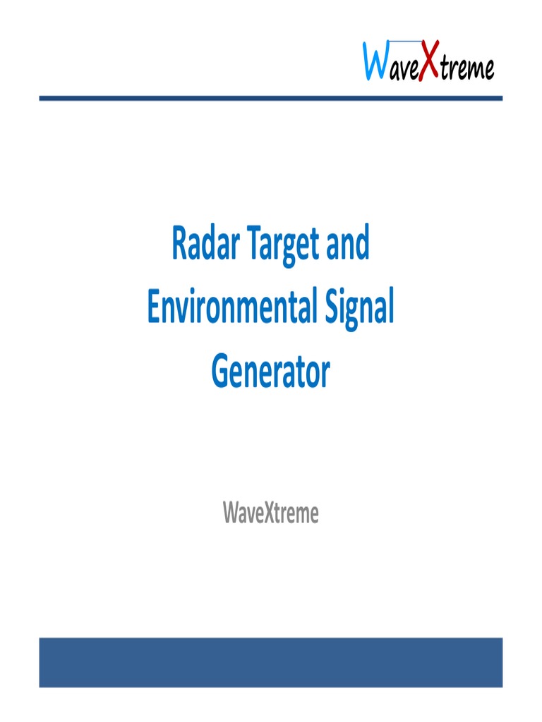 Radar Target Signal Generator | PDF