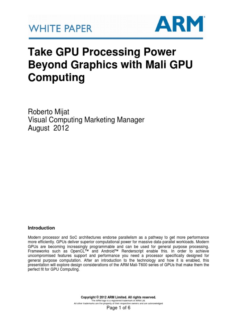 WhitePaper_GPU_Computing_on_Mali | PDF | Graphics Processing Unit ...