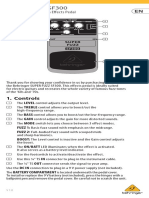 3-Mode Fuzz Distortion Effects Pedal: 1. Controls