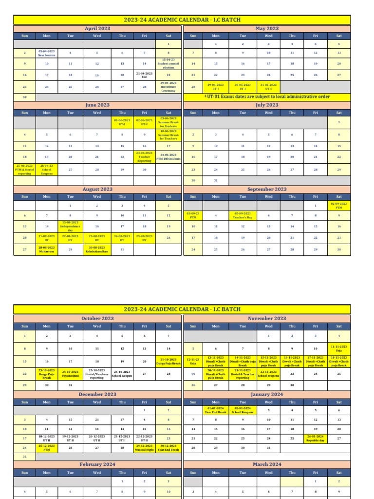 2023-24 Academic Calendar Overview | PDF | Hindu Worship | South Asia