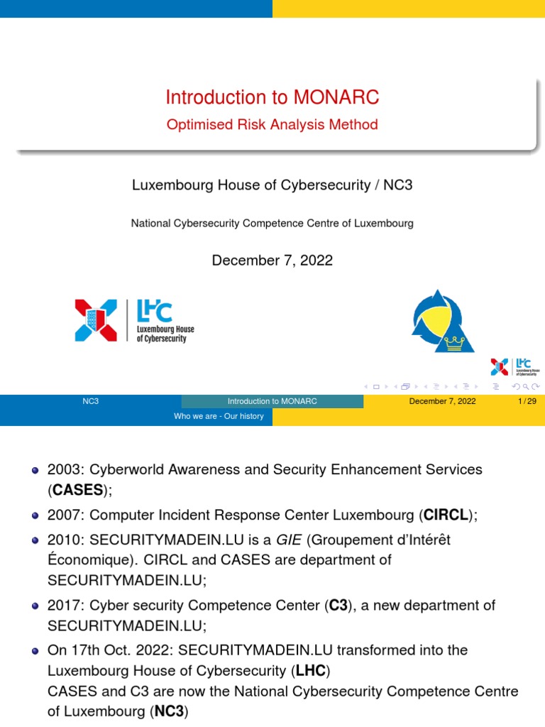 MONARC: Optimized Risk Assessment Guide | PDF | Vulnerability ...