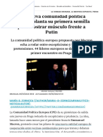 Una Nueva Comunidad Política Europea Planta Su Primera Semilla para Mostrar Músculo Frente A Putin - Público