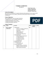 Computer Aritecture Syllabus