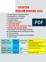 Updated MDCAT REGULAR SESSION-2023