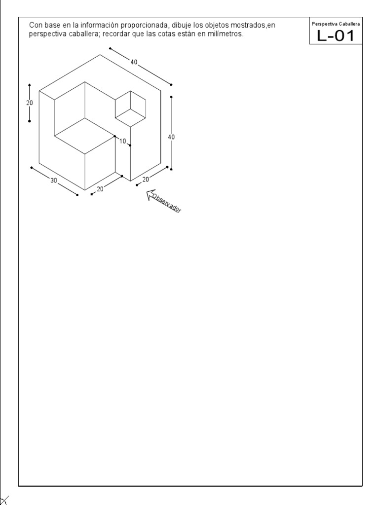 Persperctiva Caballera 01 | PDF | Dibujo técnico | Geometría proyectiva