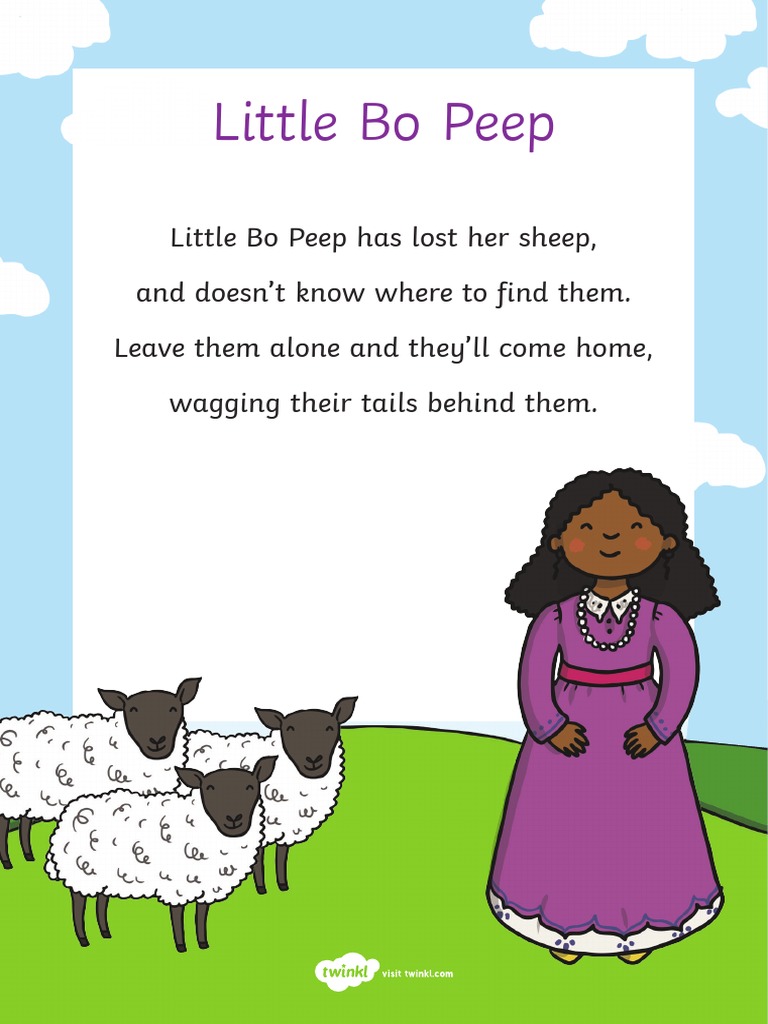 Nz l 52292b Little Bo Peep Activity Sheet Twinkl Font Ver 1 | PDF