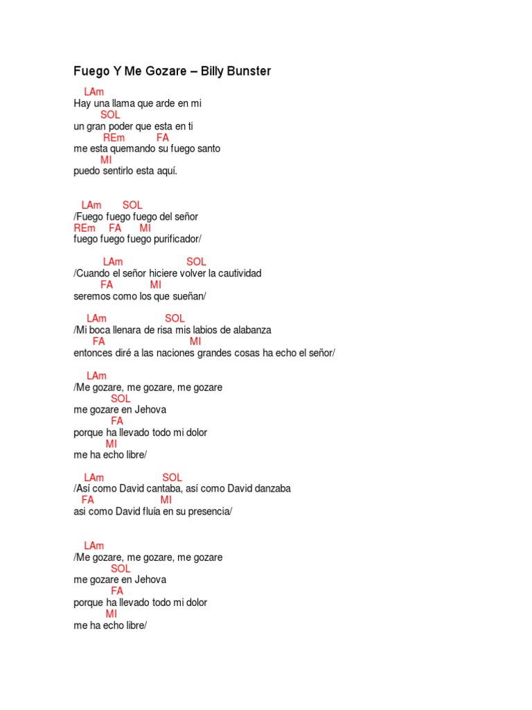 Fuego Y Me Gozare - Acordes | PDF