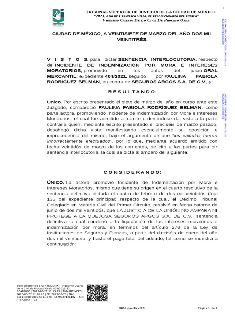 Sentencia Interlocutoria | PDF | Sentencia (ley) | Justicia