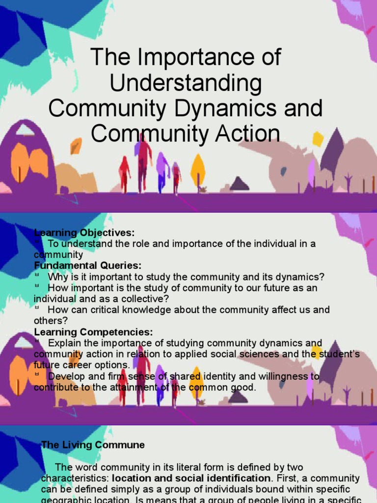 Week 001 PPT. The Importance of Understanding Community Dynamics and ...