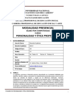 Modalidad Presencial: Personalidad Y Ética Profesional