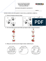 Examen Diagnóstico de Matematicas 1°grado