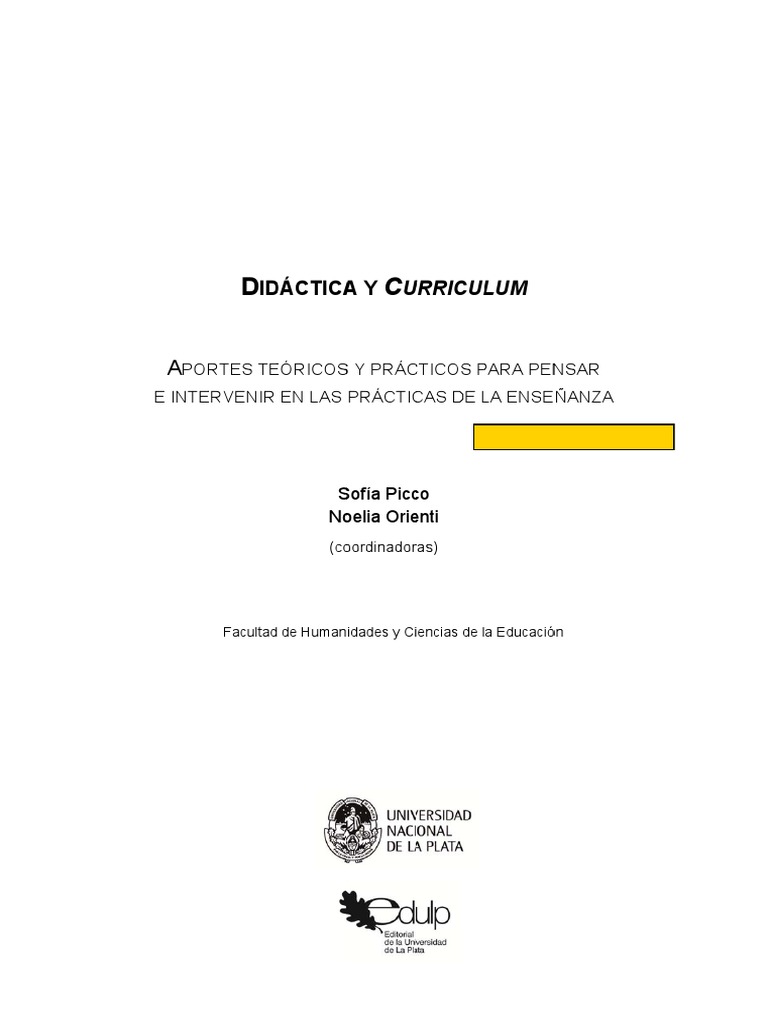Didáctica y Curriculum: Fundamentos Esenciales | PDF | Plan de estudios ...