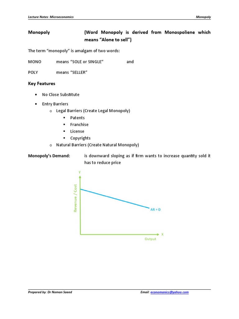 Lecture 12 - Monopoly - Single Price Monopoly and Price Discrimination ...
