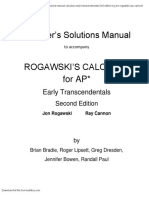 Teacher's Solutions Manual Rogawski'S Calculus For AP : Early Transcendentals