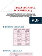 Greetings (Formal and Informal)