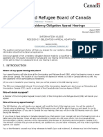 Information Guide Residency Obligation Appeal Hearings Immigration and Refugee Board of Canada