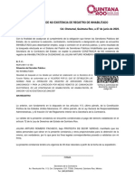 Constancia de No Existencia de Registro de Inhabilitado Cd. Chetumal, Quintana Roo, A 27 de Junio de 2023