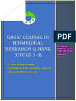 Basic Course in Biomedical Research Q-Bank (CYCLE 1-5) : by - Dr.N.G.Pradeep Kumar Bangalore Medical College