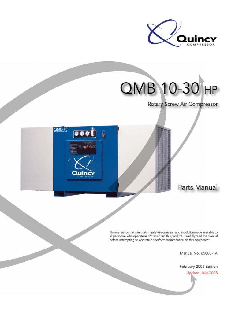 Quincy QMB 1030 HP Rotary Screw Compressor Parts Manual PDF Switch