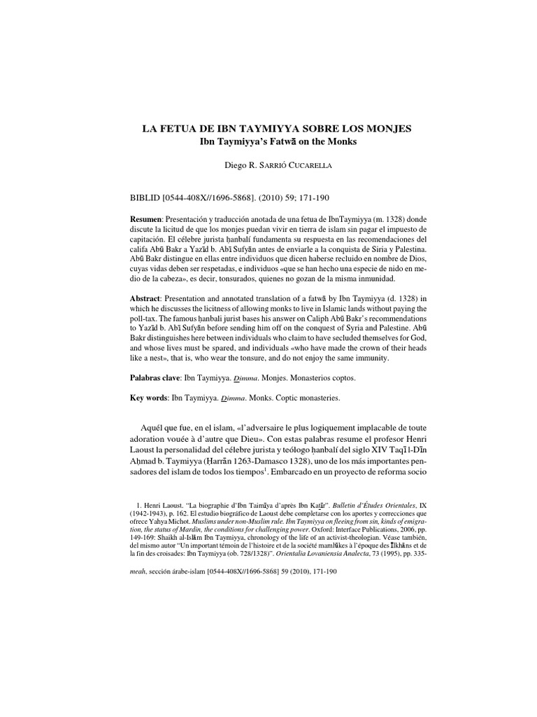 La fetua de ibn taymiyya pdf religiones abrah micas