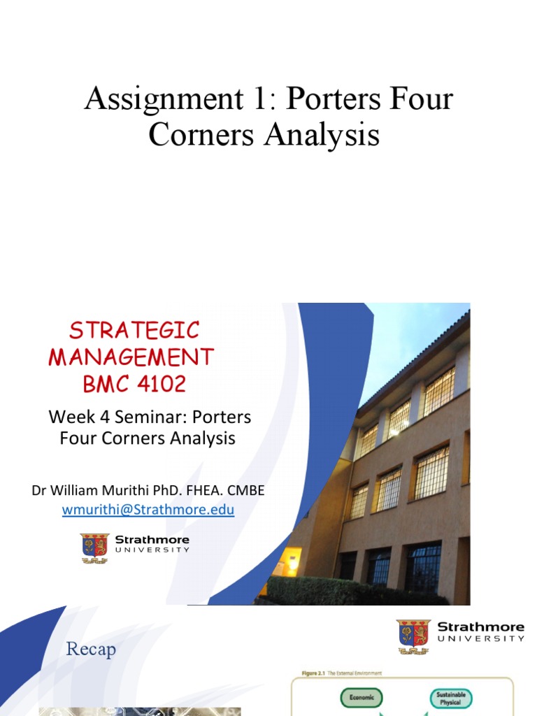 Seminar Week 4 Porters Four Corners PDF Pepsi Co Business Economics