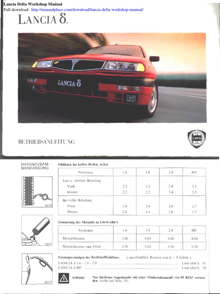 Lancia Delta Workshop Manual | PDF
