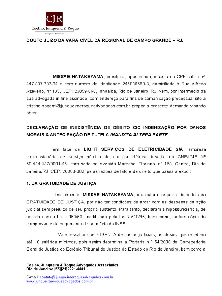 MODELO toi | PDF | Indenização | Advogado