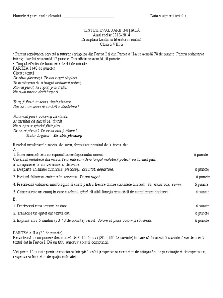 Test Initial VIII | PDF
