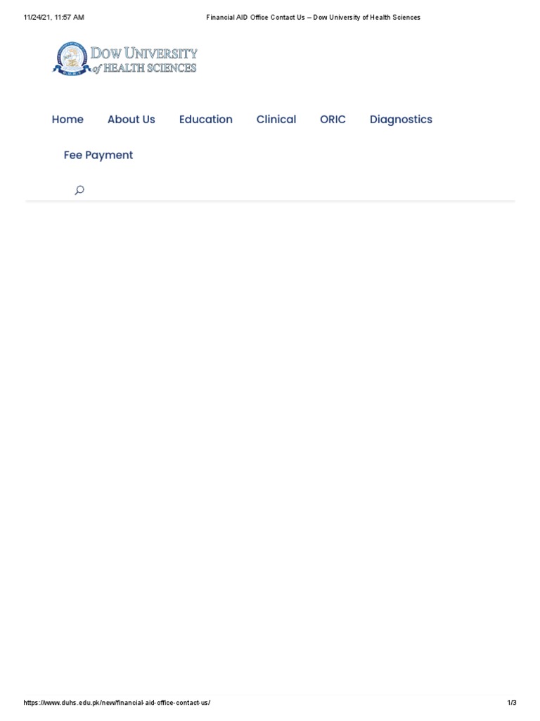 Financial AID Office Contact Us Dow University of Health Sciences